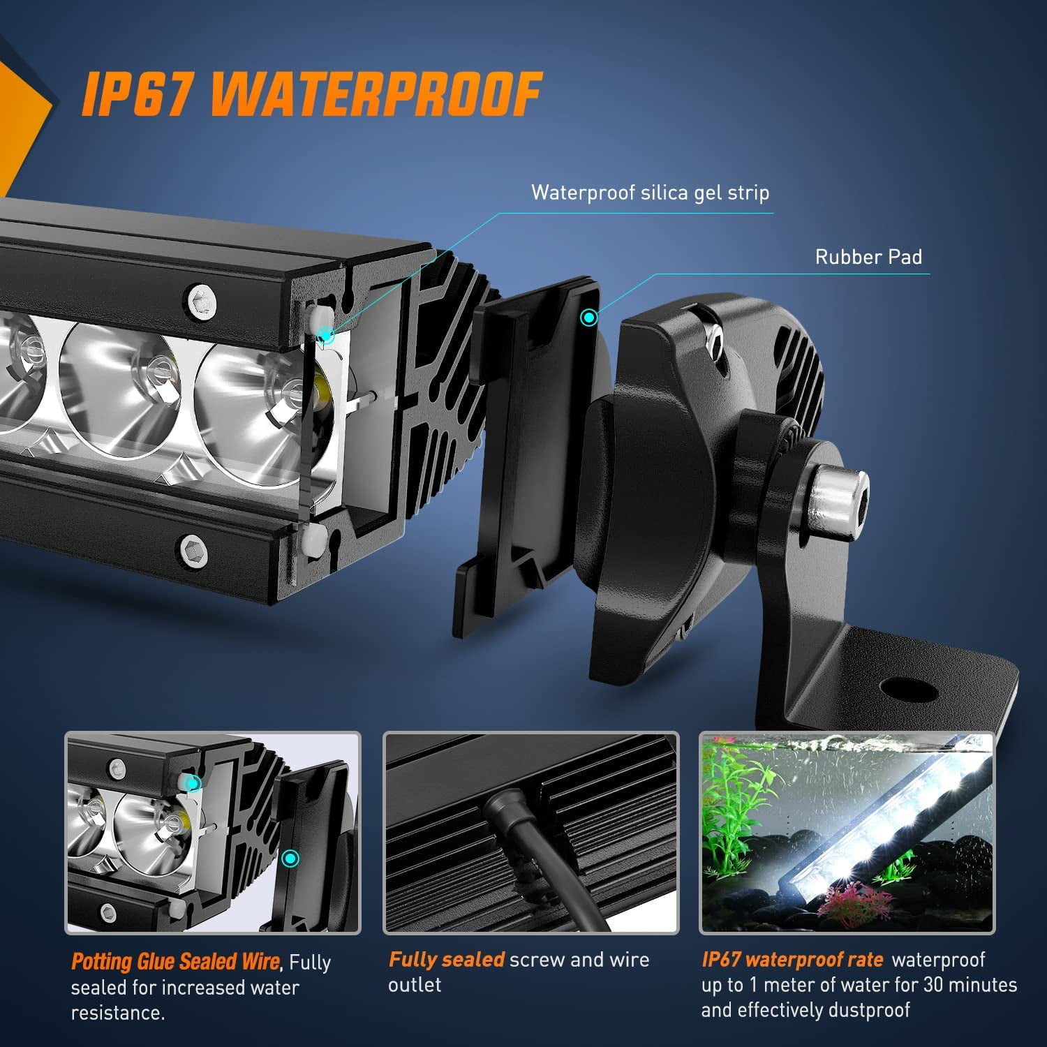 Nilight 31 Inch 150W Waterproof LED Light Bar with IP67 for Off Road Vehicles