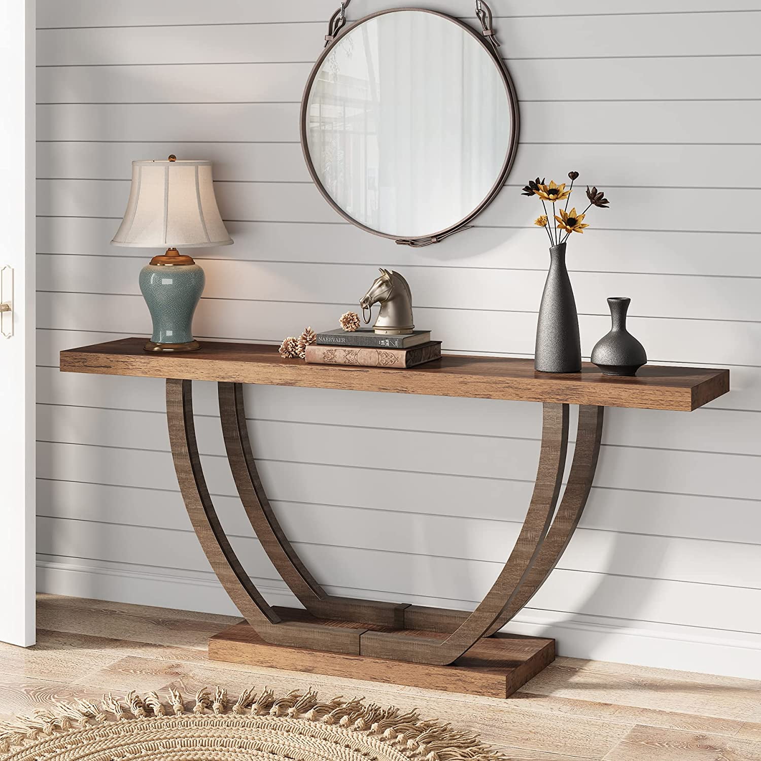 Tribesigns 63 Inch Console Table, Modern Farmhouse Entryway Sofa Tables