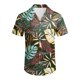 thumbnail image 3 of Camisas De Lino Para Hombre Hombres Casual Manga corta Primavera Verano Turndown Neck 3D Impreso Camisas Moda Top Blusa Camisas (Khaki, XXL), 3 of 4