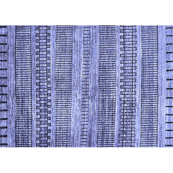 Ahgly Company Machine Washable Indoor Rectangle Abstract Blue Modern Area Rugs, 4' x 6'