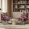 thumbnail image 4 of HELLHERO Floral Print Armless Accent Chair Cover, Anti Scratch Elastic Bottom Stain Protection Soft Slipcover for Dining Room and Bedroom, 4 of 8