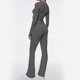 thumbnail image 5 of Conjuntos de dos piezas para mujer: pantalones acampanados con vuelta, top corto de manga larga, conjuntos informales, 5 of 7