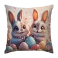 thumbnail image 2 of EGNMCR Easter Egg Floral Background Rabbits Pillowcase Polyester Sofa Decorative Cushion Cover Holiday Decorative Pillowcase Polyester Pillowcase, 2 of 6