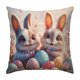 thumbnail image 2 of Funda de almohada de poliéster con diseño de conejos y fondo floral de huevo de Pascua, funda de cojín decorativa para sofá, funda de almohada decorativa navideña, funda de almohada de poliéster, 2 of 6