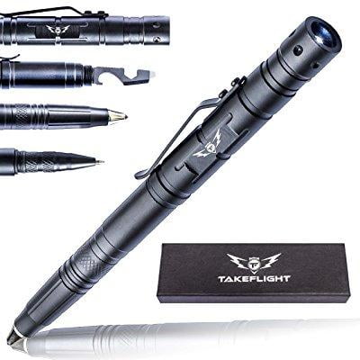 tactical pen self defense weapon - with led flashlight & bottle opener | multi-tool for your everyday carry (edc) or survival gear | feel safe with this tool used by police & military (Best Self Defense Weapon To Carry)