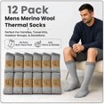 thumbnail image 5 of 4 Packs Merino Wool Thermal Boot Socks for Hiking, Trail, Hunting, Winter gray, 5 of 7