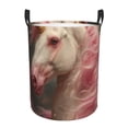 thumbnail image 6 of Lsque Haired White Horse pattern Laundry Hamper Basket, Tall Woven Rope Hamper Basket for Clothes, Lightweight Storage Basket, Collapsible Waterproof-Small, 6 of 8
