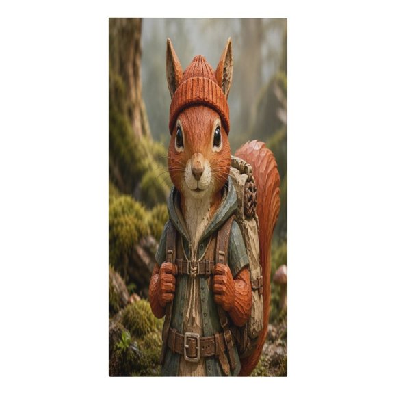 RKSupls Wood Carved Squirrel Hiker Microfiber Beach Towel Absorbent Compact Towels for Swimming Pool Beach Travel Things for Vacation Essentials Adult Gift,61.4×30.3Inch
