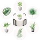 thumbnail image 1 of Britimes Juego de 6 posavasos para bebidas, hojas verdes absorbentes con base de corcho, soporte de metal, tapete redondo de piedra para bebidas, mesa de café, madera, regalo para cumpleaños, granja,, 1 of 1