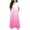 Hot Pink-02, variant on Girls Summer Casual Sundress - Crew Neck Short Sleeve Gradient Print Long Dress with Pockets, Size 4-14