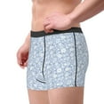 thumbnail image 2 of Pofeuu Gray White Floral Print Men’s Boxer Briefs, Moisture-Wicking Underwear, Regular,Trunk-X-Large, 2 of 5