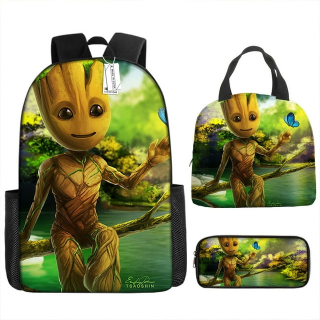 Set de mochilas Baby Groot Guardians Anime de 3 piezas para niños