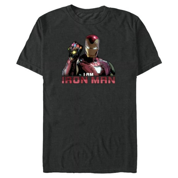 Marvel Avengers: Endgame I am Iron Man - Short Sleeve Blended T-Shirt for Adults -Customized-Dark Heather