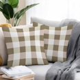 thumbnail image 2 of Brown White Buffalo Check Throw Pillow Covers 24x24 Inch Set of 2, Farmhouse Plaid Modern Geometric Waterproof Outdoor Pillow Covers, Decorative Cushion Pillowcases for Couch, Sofa, Bed, Patio, 2 of 9