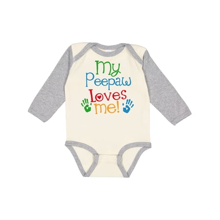 Inktastic My Peepaw Loves Me Boys or Girls Long Sleeve Baby Bodysuit