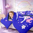 thumbnail image 5 of Manfei Cartoon Unicorn Flowers Queen Bedding 7pcs,Cute Stars Moon Bedding Comforter Set Queen,Reversible, 5 of 6