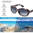 thumbnail image 4 of FEISEDY Vintage Square Polarized Sunglasses for Women Men Havana Thick Wrap Frame B2703, 4 of 15