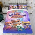 thumbnail image 4 of Superkitties Super Kitties-themed Bed Sheet Set Three Piece Set Comfortable And Skin Friendly Unique Design Home Decor Gifts For Family Friends fans36x75Inches（90cm*190cm）, 4 of 6