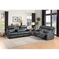 thumbnail image 2 of Pemberly Row Traditional Microfiber Double Reclining Loveseat in Dark Gray, 2 of 9