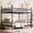 Black, variant on Leumius Queen over Queen Metal Bunk Bed with Unique Curved Guardrail Design, Round Tube Bunk Bed Frame, Metal Bunk Bed Frame for Kids Teens Adults Black