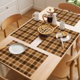 thumbnail image 5 of Brown Checkered Placemats Set of 6 Modern Farmhouse Brwon Buffalo Plaid Place Mats Indoor Wipeable Table Mats Washable Cloth Dining Table Placemats for Kitchen Holiday Party Home Decor 13x19 Inch, 5 of 9