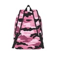 thumbnail image 4 of Casual Canvas Backpack Without Interlayer Large Capacity Stick Bag Design For Outdoor Shopping Office Outdoor Sports Texture Military Camouflage Pattern Abstract Pink_2 Small, 4 of 7