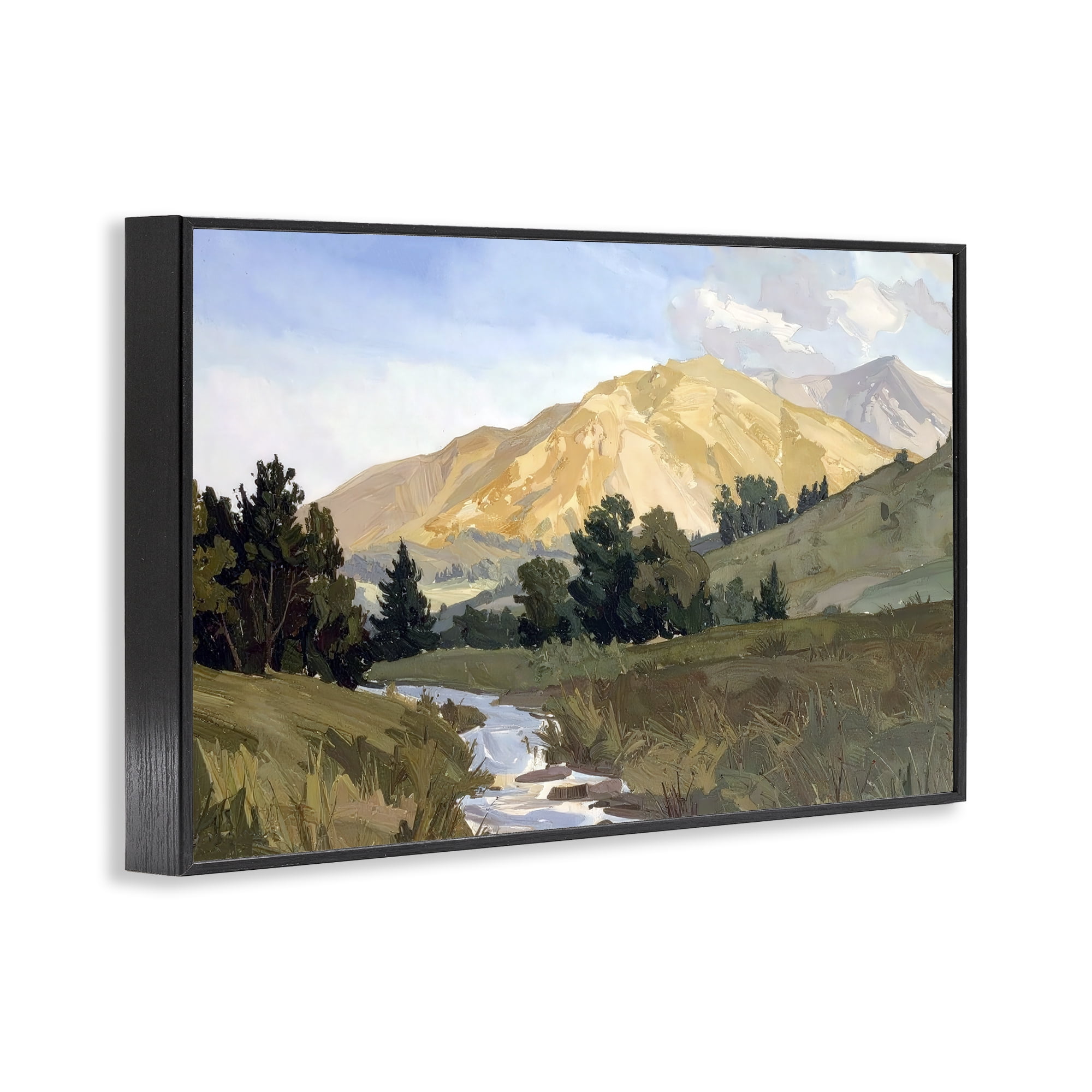 Stupell Industries Mountain Divide Valley Black Framed Giclee Art, design by Alonza Saunders