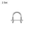 thumbnail image 3 of Unique Bargains Rond U-Bolts 2 Ensembles 29mm (1.14') Largeur Intérieure 47mm Longueur M6 304 Acier Inoxydable avec Rondelles et Plaques à Écrous, 3 of 5