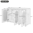 thumbnail image 5 of Lunale 48.8" Retro 3-Door Storage Sideboard Cabinet with Artificial Rattan Doors for Living Room and Hallway, Natural, 5 of 7