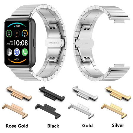 "Durable 20mm Metal Watch Band Adapters for Huawei Watch Fit 2 - Quick Release, Head Grain Strap, Set of 2"