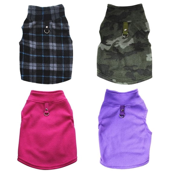 Forzero Pet Dogs Autumn Winter Thickened Vest Coat Small Medium Dogs Warm Costume with Traction Ring