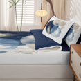 thumbnail image 5 of Homewish Bohemian Geometric Zipper Full Size Comforter Sets with Fitted Sheet and 2 Pillowcases,Navy Abstract Gradient Zipper Bedding Set,Navy Blue Reversible,4pcs, 5 of 8