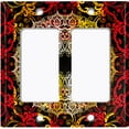 thumbnail image 6 of Metal Light Switch Plate Cover Colorful Black Mandala Circle TilePattern MDL008, 6 of 13