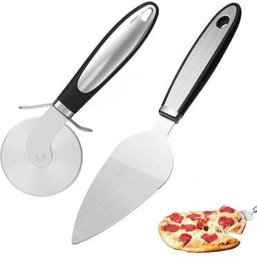 2PCS Pizza Cutter Wheel Set, OGEDNAC Pizza Pie Slicer and Pie Server, Rust Resistant Stainless Steel Blade Pizza Knife