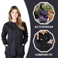 thumbnail image 5 of Women's Warm Up Medical Scrub Jacket (Black, Large), 5 of 7