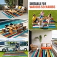 thumbnail image 4 of Colorful Striped Outdoor Rug for Patio/Deck/Porch, Non-Slip Large Area Rug 3 x 5 Ft, Modern Abstract Art Retro Indoor Outdoor Rugs Washable Area Rugs, Reversible Camping Rug Carpet Runner, 4 of 8
