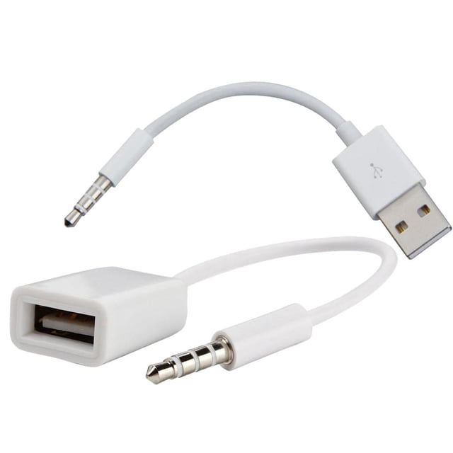 Juego de 2 macho universales de 3,5 mm a datos / carga USB 2.0 hembra / Baoblaze Conector de audio