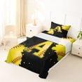 thumbnail image 5 of Erosebridal Kids Baseball Print Twin Sheet Sets,Yellow A Alphabet Bedding For Boys Men 3-Piece, 5 of 6