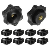 Uxcell 10 Pieces Star Knobs 1/4-20 Female Thread 38mm Head Through Hole Clamping Handles Nuts Black