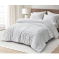 thumbnail image 2 of Chezmoi Collection Calvin 3-Piece Jacquard Comforter Set Full Size, White Textured Woven Lightweight Comforter Bedding for All Season, 2 of 9