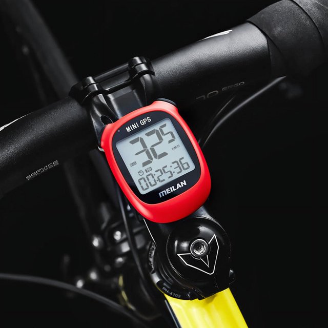 Mini ordenador para bicicleta con GPS, velocímetro GPS, odómetro inalámbrico para bicicleta (rojo)