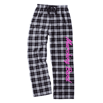 Adult Marching Band Black and White Flannel Pants (Neon Pink, Adult X-Large)