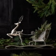 thumbnail image 3 of Melrose Reindeer with Sleigh Hammered Christmas Figurines - 25.5" - Silver and Gray, 3 of 3