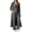Dark Gray, variant on JIAYUE Women 3 Piece Outfit 3/4 Sleeve Long Cardigan Cowl Neck Top Elastic Waist Wide Leg Pants Set for Fall Outdoor Wear