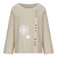 thumbnail image 4 of Blusa de manga larga con estampado de cuello redondo informal para mujer a la moda, Tops con botones de otoño Fridja  bvmnju499, 4 of 8