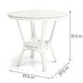thumbnail image 5 of Wickerix 5 Piece Rattan Wicker Dining Set Round Table Glass Top and 4 Denver Side Chairs with Cushions, White, 5 of 10