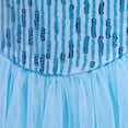 thumbnail image 5 of Vestido de princesa con capa larga de malla y lentejuelas de manga larga para niños, 5 of 5