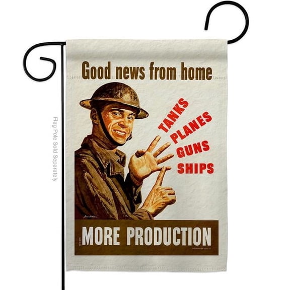 US Brotherhood G183064-BO 13 x 18.5 in. Good News From Home Garden Flag with Armed Forces Service Double-Sided Decorative Vertical Flags House Decoration Banner Yard Gift