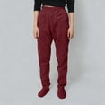 thumbnail image 2 of Tfken Soft Pants For Women Comfortable Elastic Waist Daily Wear Wide Leg Fashion Pants Lightweight Loose Outdoor Winter Warm Ladies Classic Clothes Red, 2 of 8