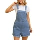 thumbnail image 2 of INSPIRAR CHIC Conjuntos de Pantalones de Mezclilla para Mujeres, Mono Casual con Tirantes Ajustables, Pantalones Cortos de Jean 2XL Azul Claro, 2 of 6